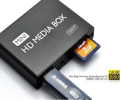 Trình phát đa phương tiện MP013 Mini 1080P HD với HDMI / AV / USB / SD / MMC - Đen