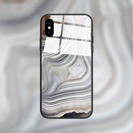 High quality 2018 Printed Your Own logo Marble Pattern Tempered Glass Back Phone Cover For iPhone X 7 8 Case